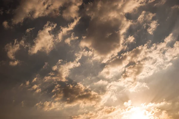 Sfondo Cielo Nuvoloso Sera Con Tramonto — Foto Stock