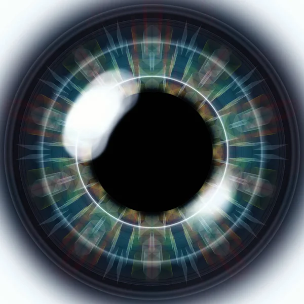 beyaz zemin üzerinde soyut mavi göz.