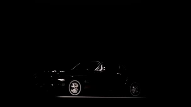 Izmir Türkiye Mart 2019 Siyah Arka Planda Siyah Ford Mustang — Stok video
