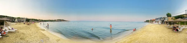 Fotografia panorâmica da praia de Karfas na ilha de Chios Grécia . — Fotografia de Stock