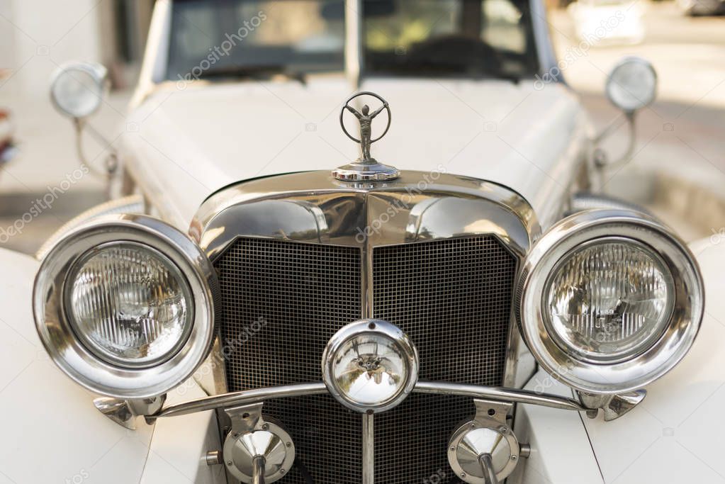 Izmir, Turkey - September 23, 2018: Front view of a 1936 Mercedes 500K Heritage Legacy.