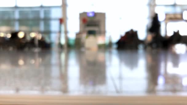 Defocused Silhouette People Walking Airport Some Luggages Bags Front Gate — Stock Video