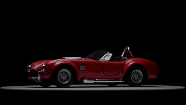 Izmir Türkei Mai 2019 Rotierendes Rotes Shelby Cobra Spielzeugauto Auf — Stockvideo