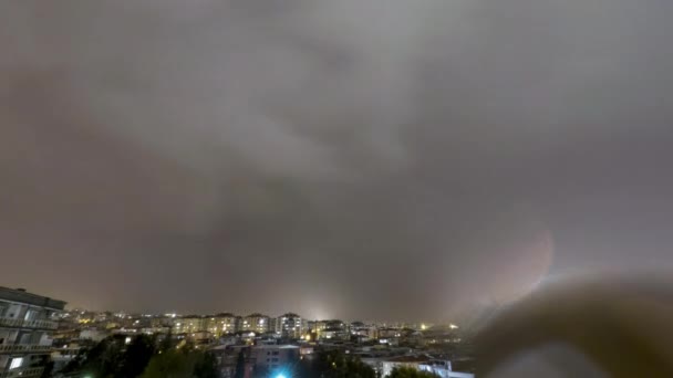 Thunderstorm Recorded Timelapse Night — Stock Video