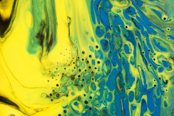 Синий, зеленый и желтый цвета абстрактного фона краски . — стоковое фото