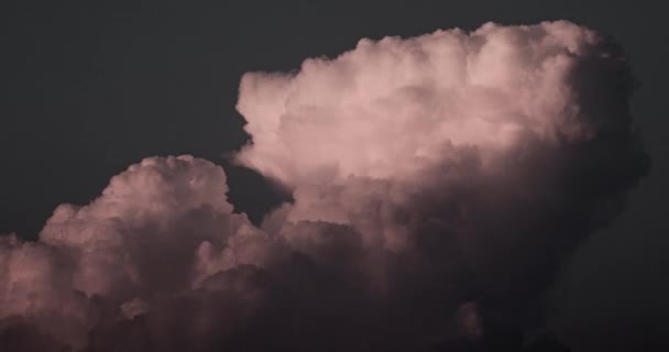 Biały Dym Jak Chmury Czarnym Niebie Tło Timelapse Nagrania — Wideo stockowe