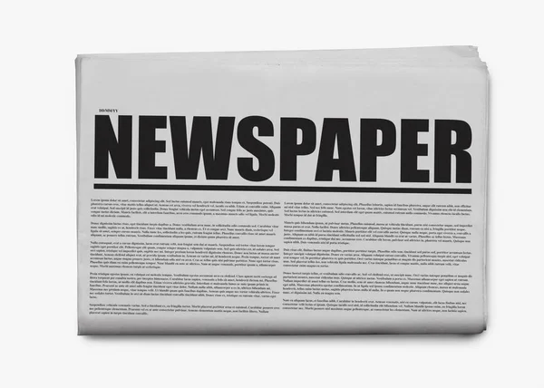 Jornal escrito jornal manchado isolado em um backgr branco — Fotografia de Stock