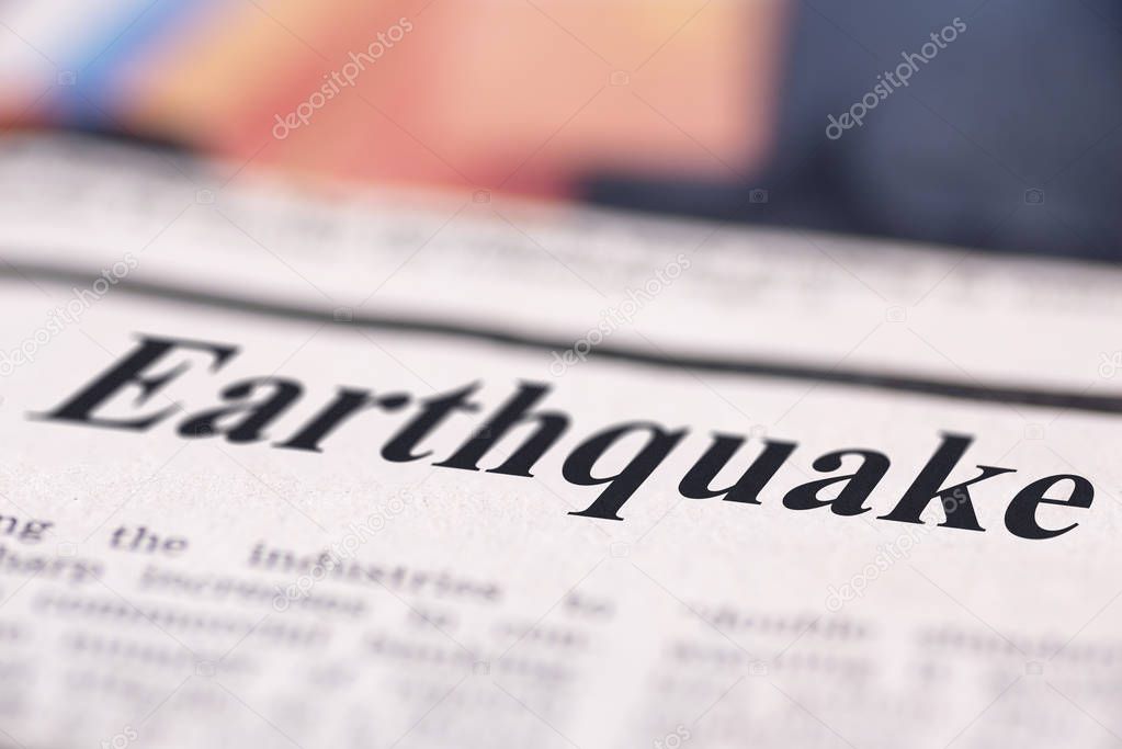 Earthquake written newspaper
