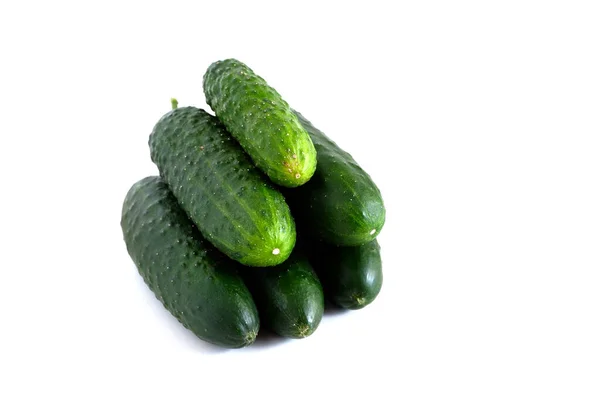 Komkommers Een Witte Achtergrond Geschikt Voor Mockups Achtergronden Koken Groenten — Stockfoto