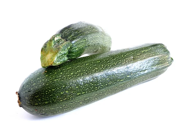 Zucchini Auf Weißem Hintergrund Geeignet Für Attrappen Und Hintergründe Kochen — Stockfoto