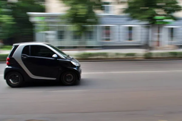 Mini Car City Street Motion Blur — Stock Photo, Image