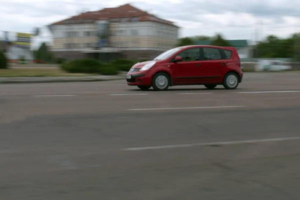 City Traffic Motion Blurred Passenger Car Motion — Stock Photo, Image