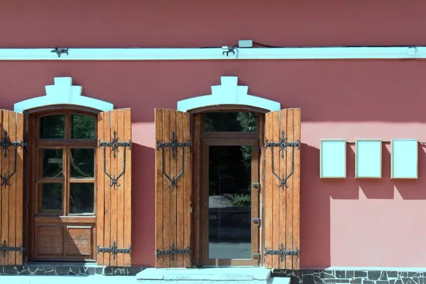 vintage restaurant with blank menu boards on the wall