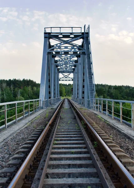 Puente Ferrocarril Perspectiva Lineal — Foto de Stock