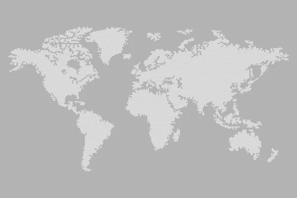 Dots World Map Vector Illustration Isolated — Stock Vector