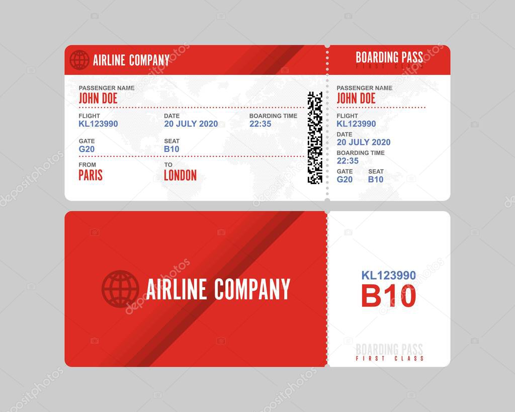 Boarding pass vector illustration isolated on white background