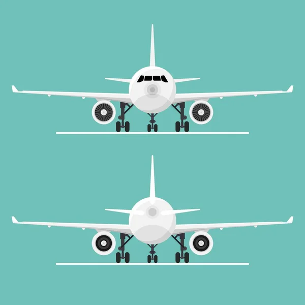 Vue Avant Arrière Illustration Vectorielle Avion — Image vectorielle