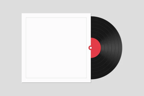 Vinylplaat Met Cover Vector Illustratie Geïsoleerd — Stockvector