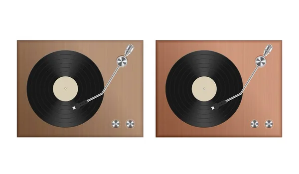 Vintage Record Player Vektor Illustrasjon Isolert Hvit – stockvektor