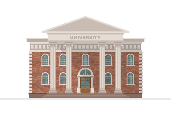 Univerzitní Budova Vektorové Ilustrace Izolované Bílém Pozadí — Stockový vektor