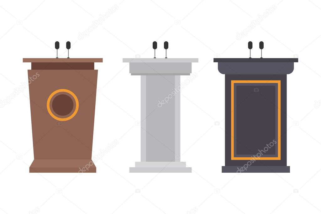 Wooden podium tribune vector illustration isolated on white