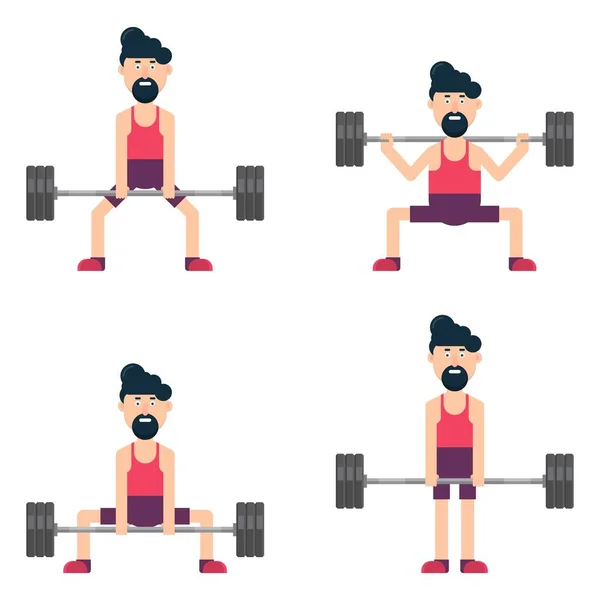 Man Character Training Gym Vector Illustration — Stock Vector