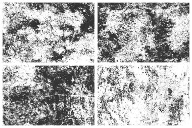 Grunge doku vektör illüstrasyonunun kümesi