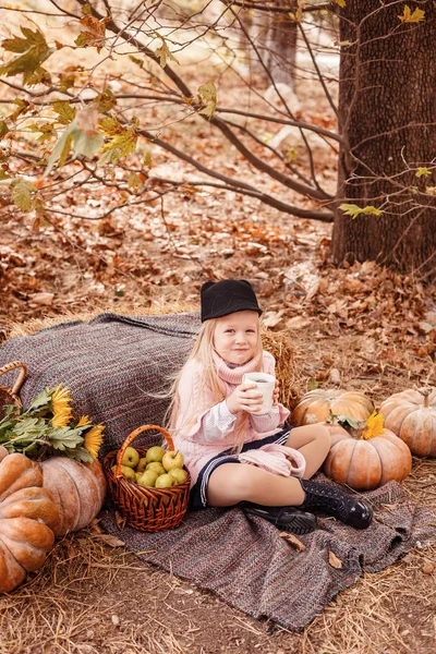 Sevimli kirpi ile mutlu küçük çocuk kız.