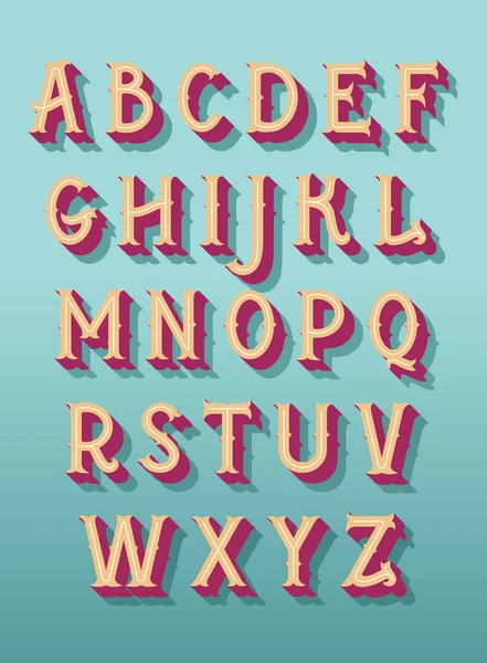 Originale Retro Schrift Vektoralphabet — Stockvektor