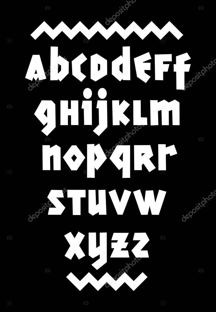 Hand drawn bold font. Editable vector alphabet