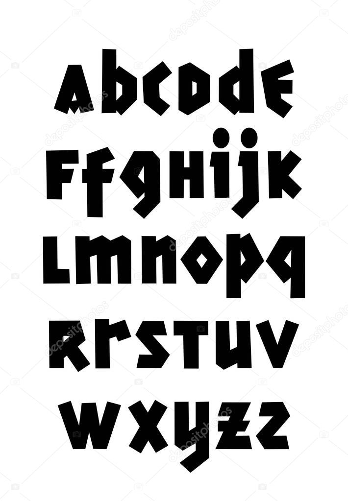 Hand drawn gothic font. Editable vector alphabet