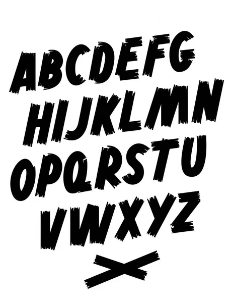 Letras De Mano Bosquejo Fuente. Alfabeto Vectorial Vector De Stock.