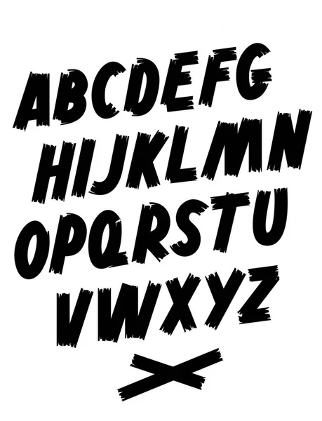 Шрифт Пензля Ручне Написання Змінити Векторний Алфавіт — стоковий вектор
