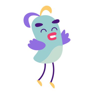 Mutlu renkli kuş çizgi filmi