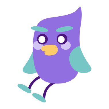 Mutlu renkli kuş çizgi filmi