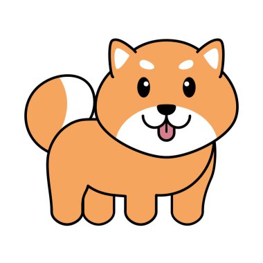 İzole edilmiş köpek çizgi filmi.