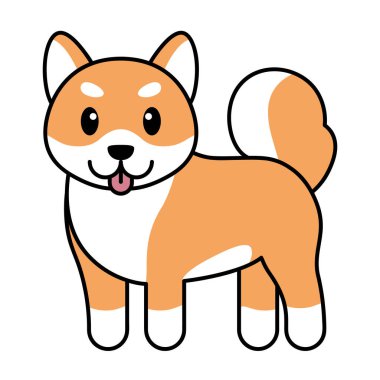 İzole edilmiş köpek çizgi filmi.