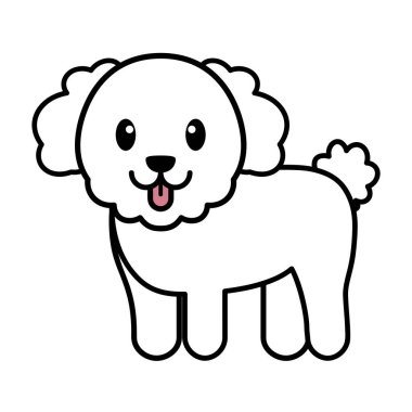 İzole edilmiş köpek çizgi filmi.