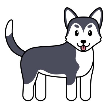 İzole edilmiş köpek çizgi filmi.