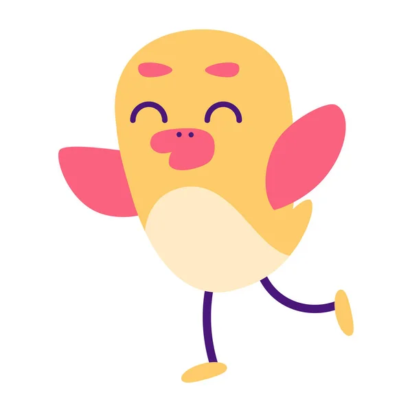 Šťastný barevný pták kreslený — Stockový vektor