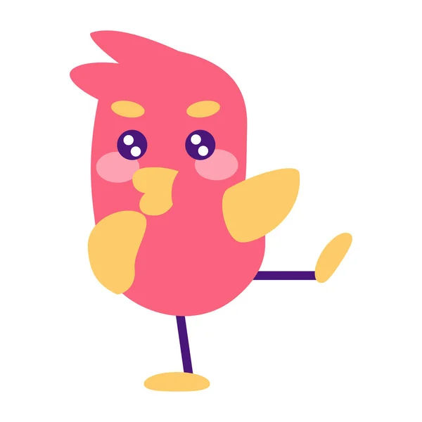 Dibujos animados de aves de colores felices — Vector de stock