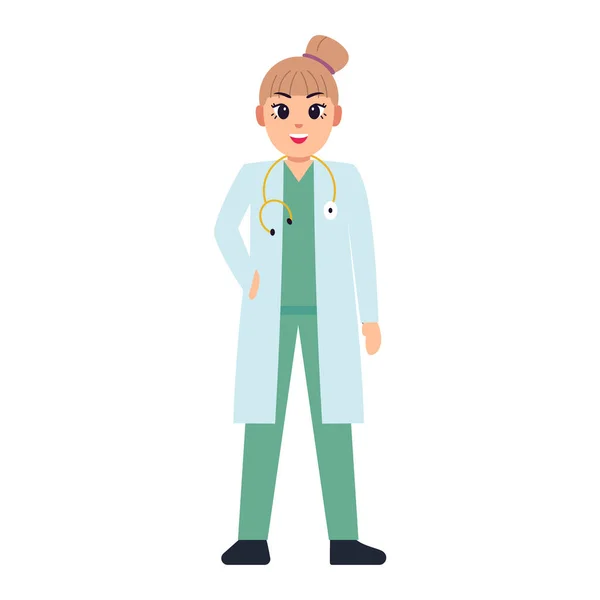 Isolated woman doctor — Stock Vector