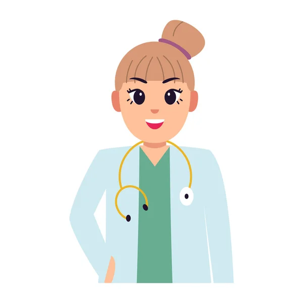 Doctora aislada — Vector de stock