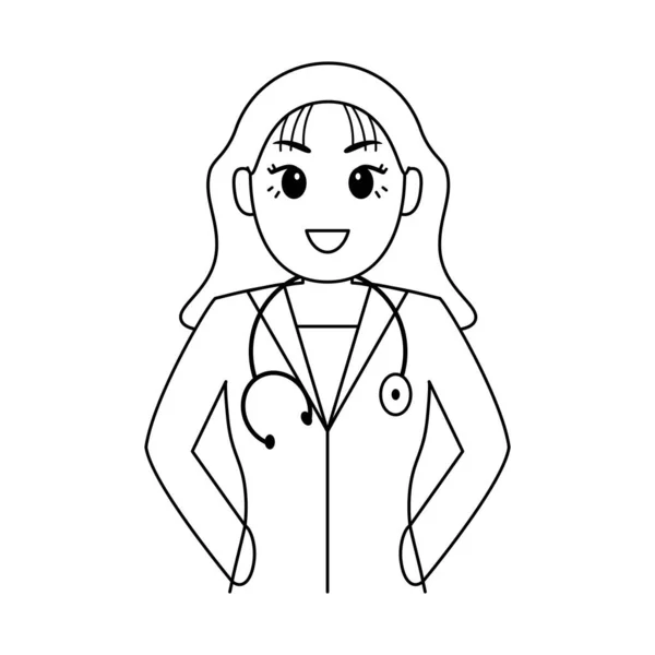 Isolerad kvinnlig läkare — Stock vektor