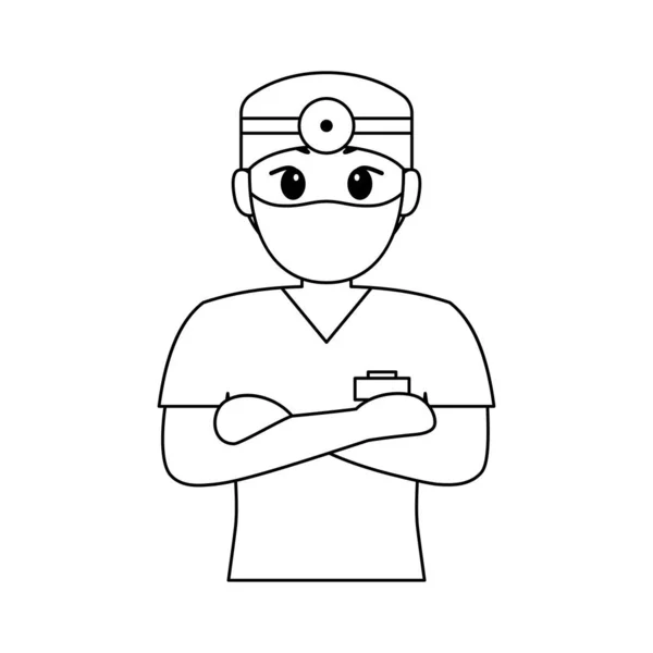 Geïsoleerde dokter cartoon — Stockvector