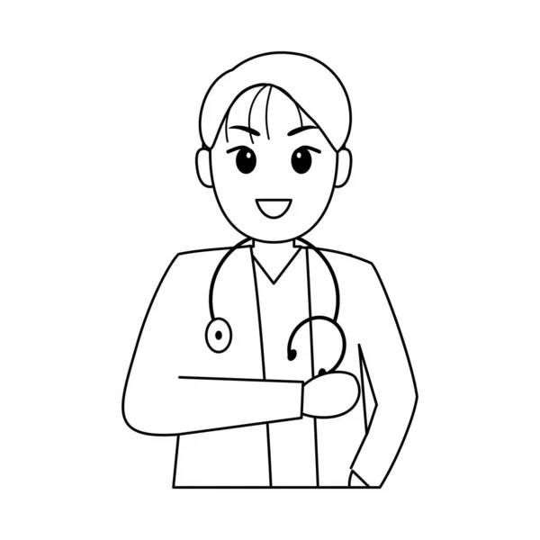Karikatur eines isolierten Arztes — Stockvektor