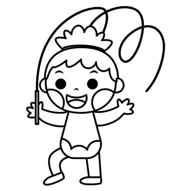 İzole edilmiş ritmik jimnastikçi kız.