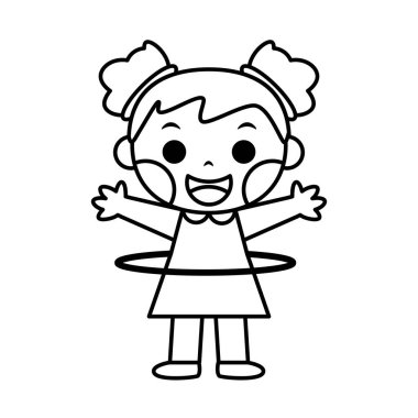 Çemberle oynayan kız