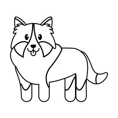 İzole edilmiş köpek çizgi filmi.