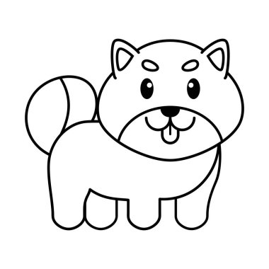 İzole edilmiş köpek çizgi filmi.